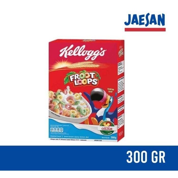 

(Allthebest) Kelloggs FROOT LOOPS Cereal 300 gr Kellogg's Sereal Ring Buah