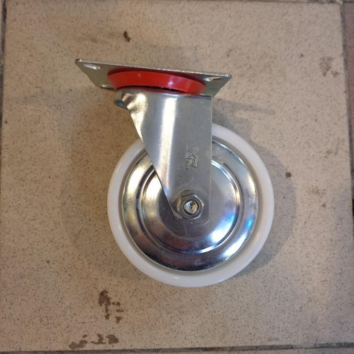 Roda Troli Nilon Putih China 4 Inch Hidup *