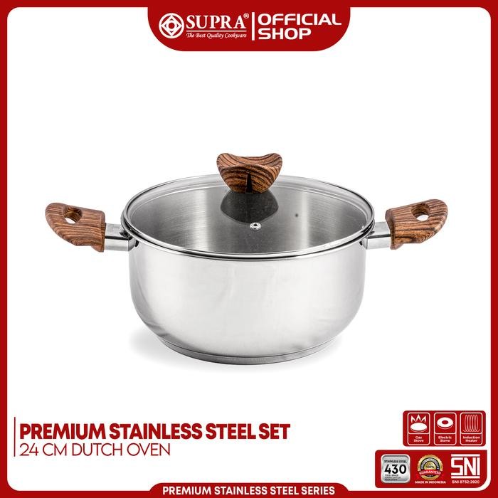 Supra Panci Set 8 Pcs Stainless Steel Premium Series *