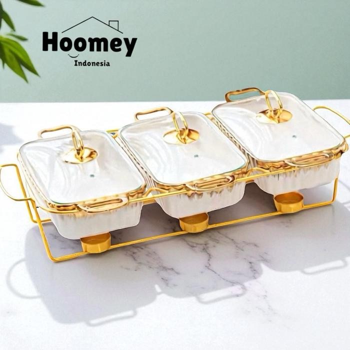 PRASMANAN Gandeng 3 keramik tebal pink hitam putih gold rak besi emas *