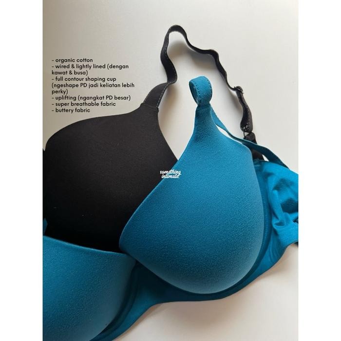[SIZE 30D - 40E] Bras n Things Full Cup Uplift Contour Organic Cotton Seamless Bra / Busa Tipis