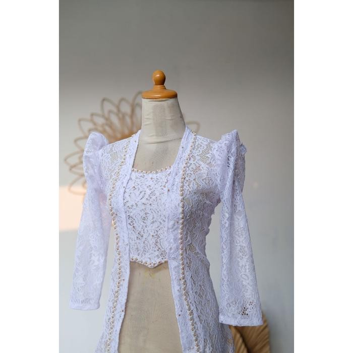 Kebaya kutubaru lengan balon Brukat modern kondangan wisuda lamaran premium