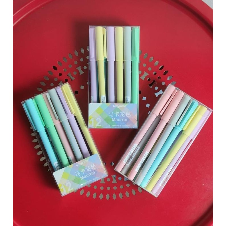 

Kenko Stationary - Pulpen Gel - Pena Gel Ukuran 0.5 Mm Tinta Hitam Macron Isi 12 Pcs Stationery