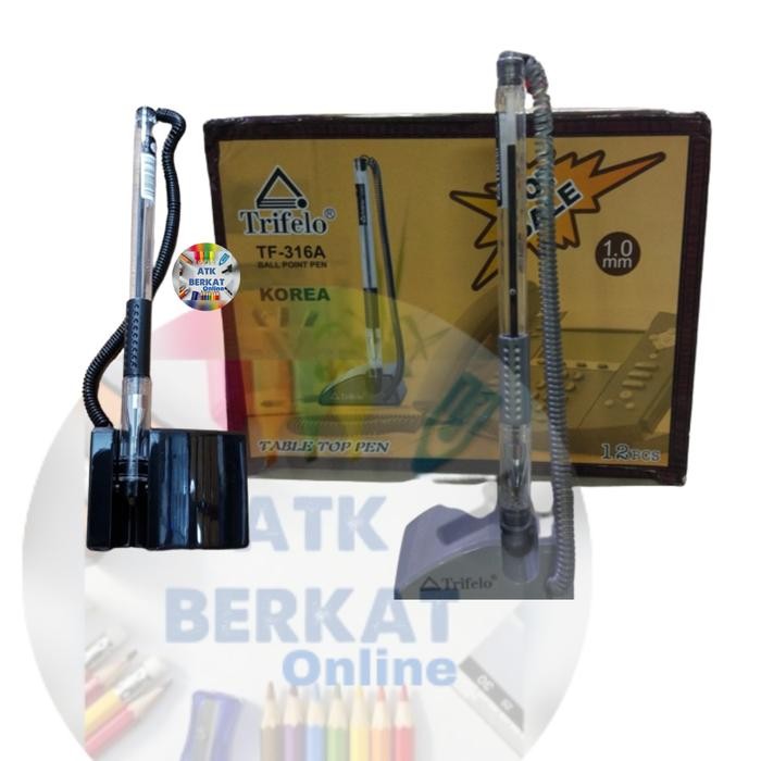 

Kenko Stationary - 1 Pcs Pen Tali Pulpen Ball Point Table Top Pen Meja Counter Stand