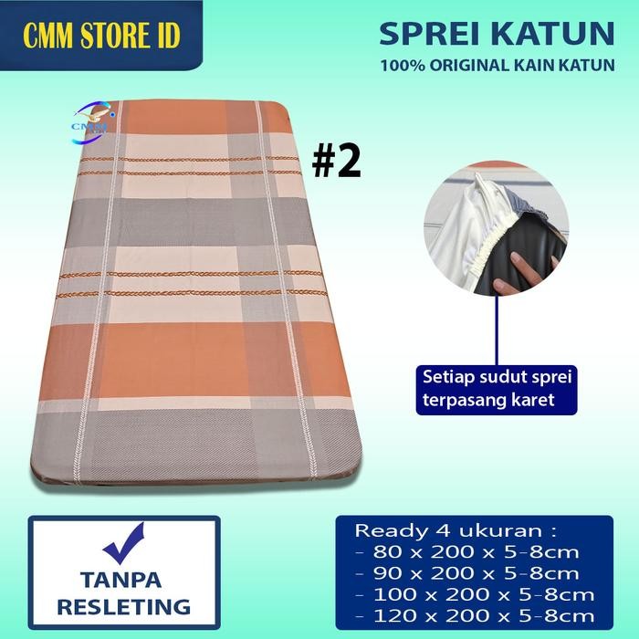 KADM Sprei Katun Kasur Lantai Sprei Travel Bed Sprei Motif Single