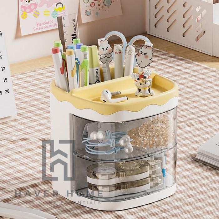 

Deli Stationary - Aiko - Kotak Tempat Penyimpan Alat Tulis Organizer Meja Laci 2 Tingkat