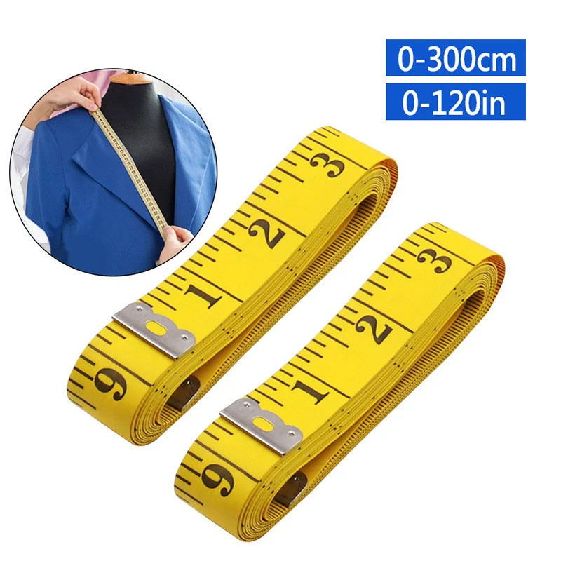 

300 Cm 120 Inch Portable Soft PVC Tape 3m Leather Ruler Body Height Scale Measuring Retractable
