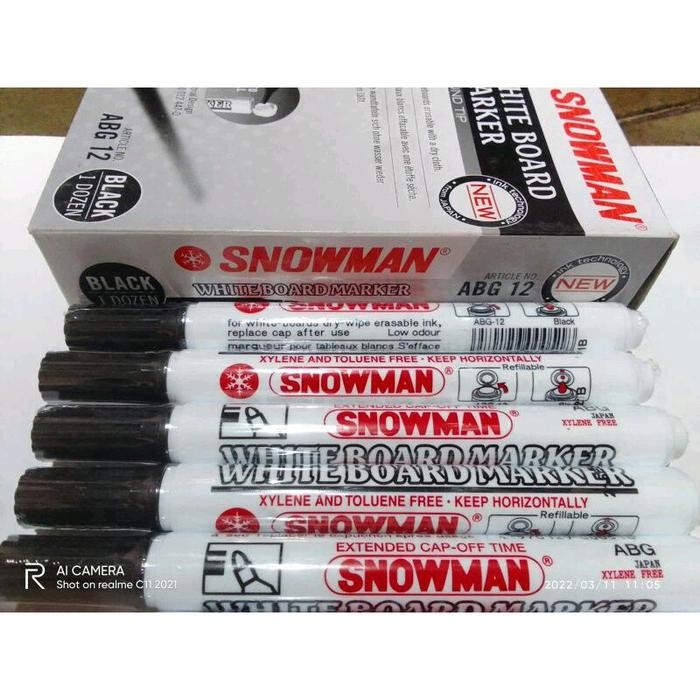 

Snowman Spidol White Board Maker Abg Warna Hitam - Sepidol Papan Tulis Pasti Diskon
