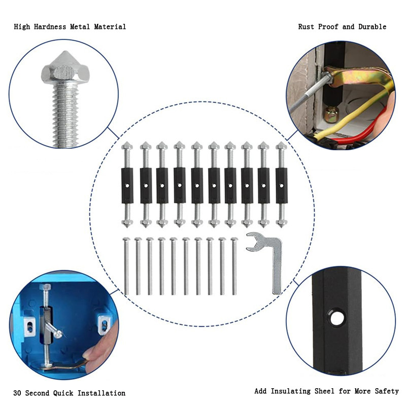 Cassette Repairer Electrical Box Repairer Cassette Screws Support Rod for Wall Mounted Switch Box