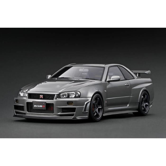 1/18 IGNITION IG MODEL NISSAN SKYLINE R34 GTR OMORI CRS GREY DIECAST MOBIL NOT KYOSHO ALMOST REAL