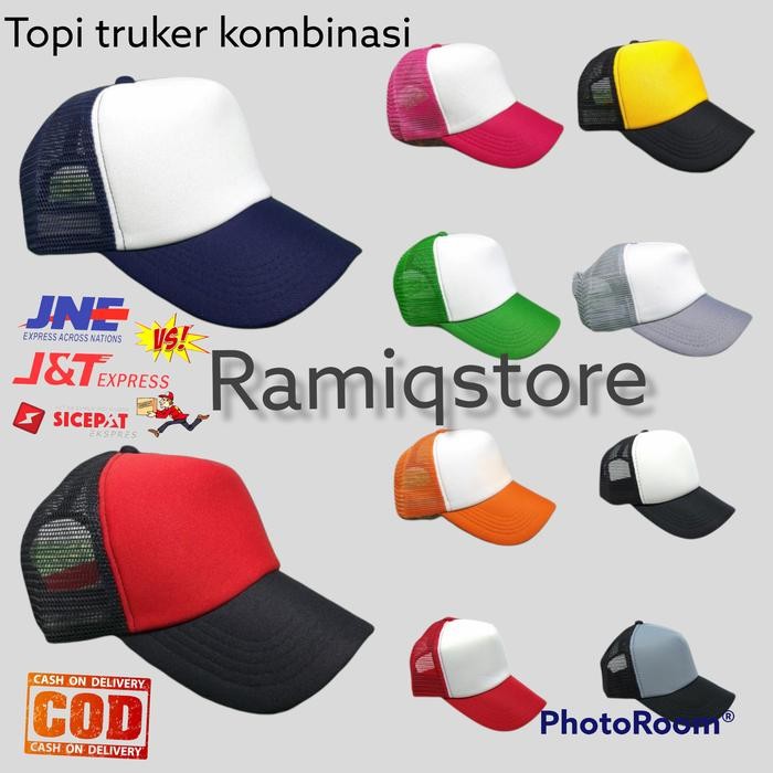 topi truker kombinasi topi jaring topi jala topi polos