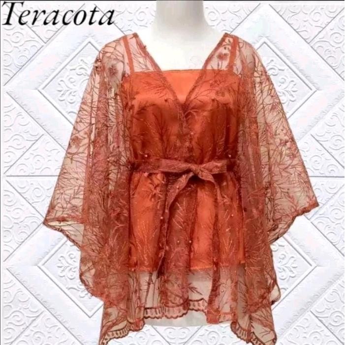Outer Brukat Cape Brukat Tile Mutiara Kebaya Simple Cape Brukat One Shoulder Outer New Fashion Tile