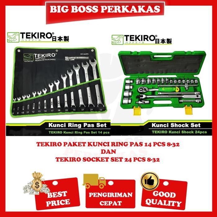 Cuci Gudang Tekiro Paket Kunci Sock Set 24 Pcs Dan Kunci Ring Pas Set 14 Pcs