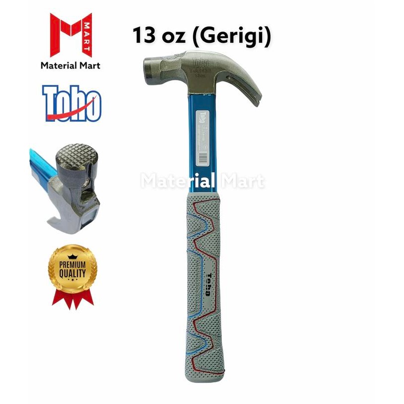 Ready Stock Palu Kambing Toho 13Oz Palu Kambing Gerigi Gagang Karet 13 Oz Magnet