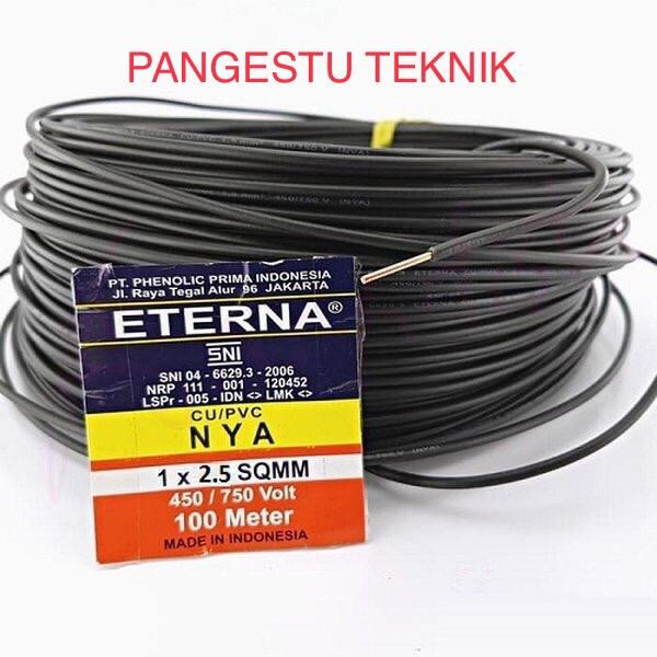 Kabel NYA 2,5 mm Hitam ETERNA / 100 Meter
