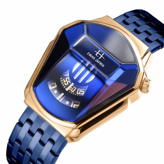 Buy 1 Get 1  Jam Tangan Pria Evans Jayden 9953-1 Rantai Stainless Steel Analog Sapphire Glass