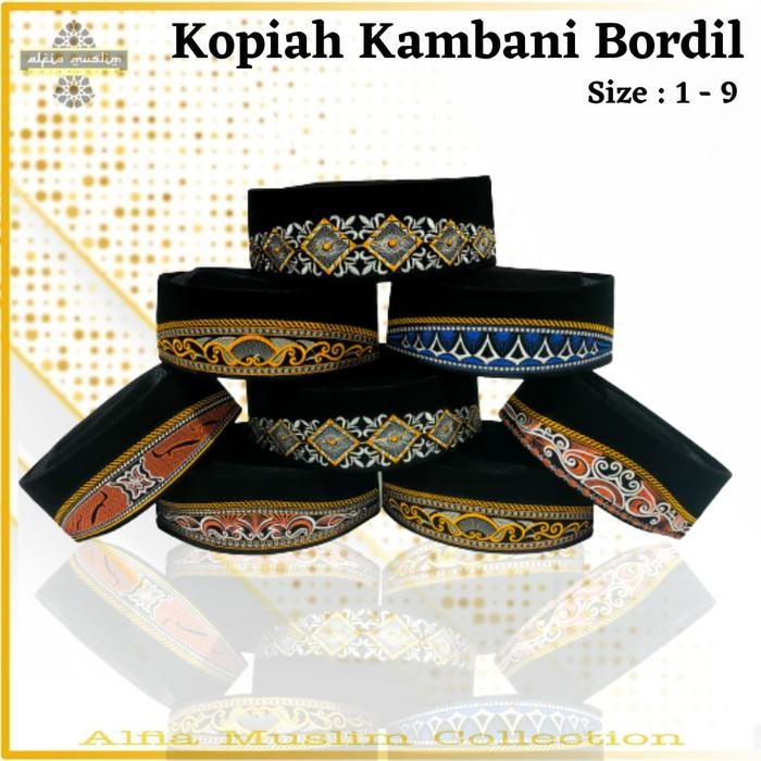 B081 Songkok Kopiah Peci Hitam Bordir/Songkok Motif/Peci Bordir/