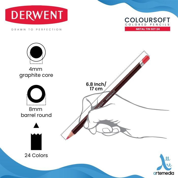 

Pensil Warna Derwent 24 Tin Coloursoft Color Pencil
