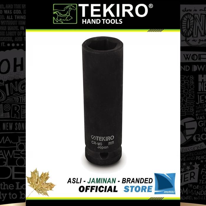 Terbaru Kunci Sok 22 Mm Panjang Hitam Stang 1/2" Inch 6 Pt Deep Impact Tekiro