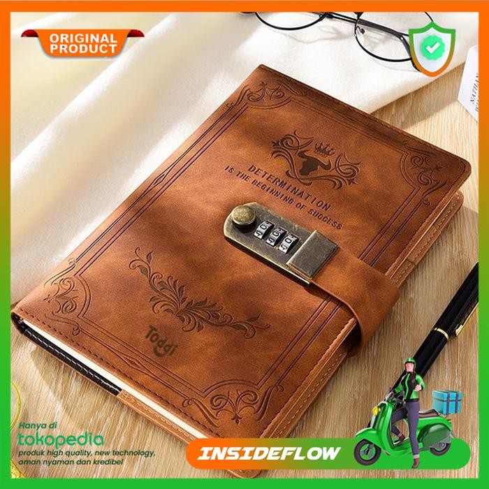 

TUMI Buku Agenda Catatan Kerja Binder Jurnal Harian Notebook Klasik Lock A5