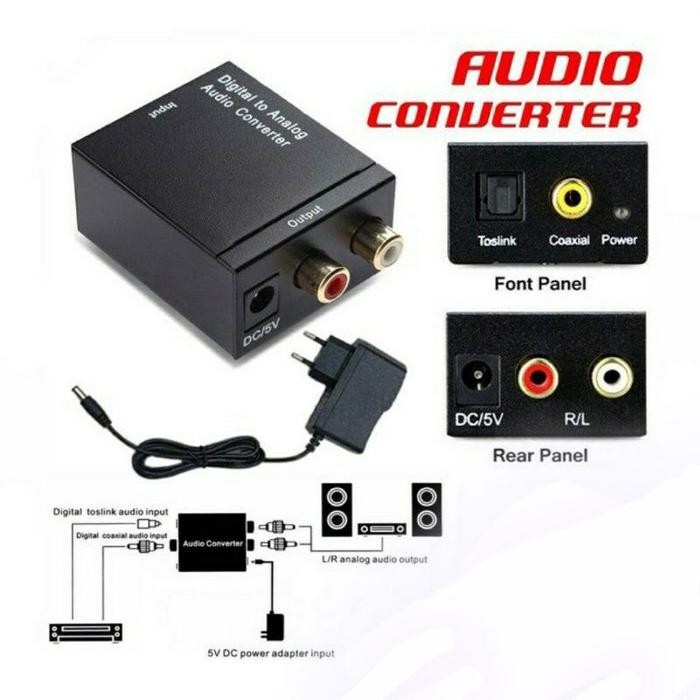 

I77W Audio Converter Digital To Analog Adaptor Power Toslink Optical Optic