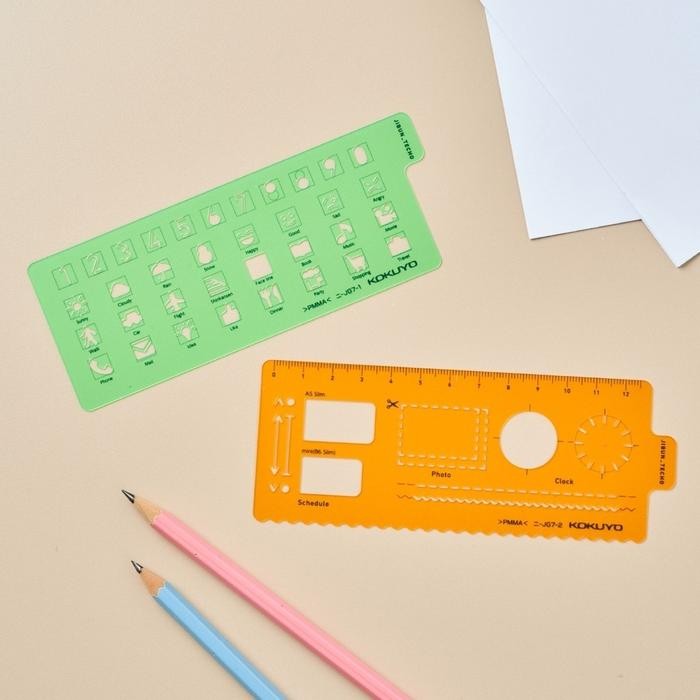 

I77W Kokuyo Jibun Techo Goods Ruler And Shapes