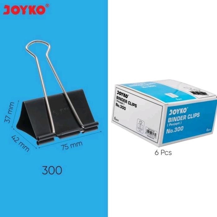 

I77W Joyko Binder Clip No. 300 Hitam - Isi 6 Pcs - Stationery