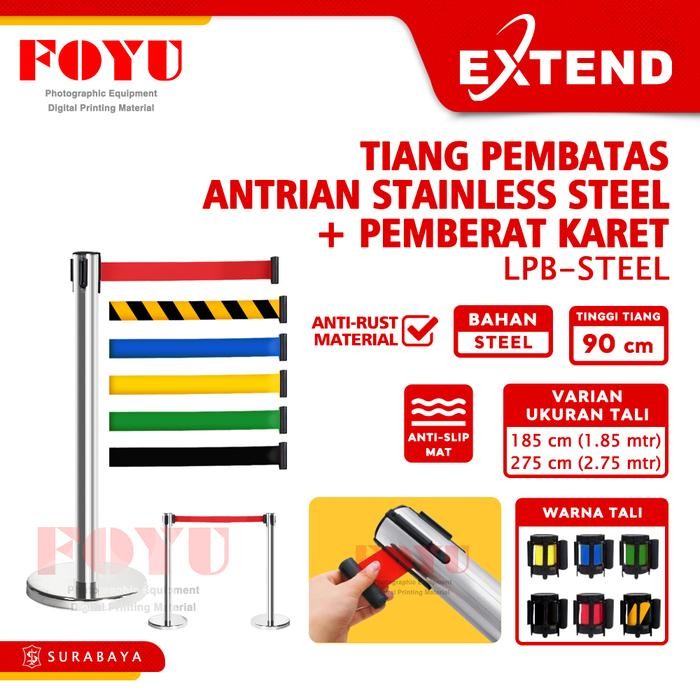 

I77W Tiang Pembatas Antrian Antrean Queue Line Pole Railing Stand 2 3 Meter Extend