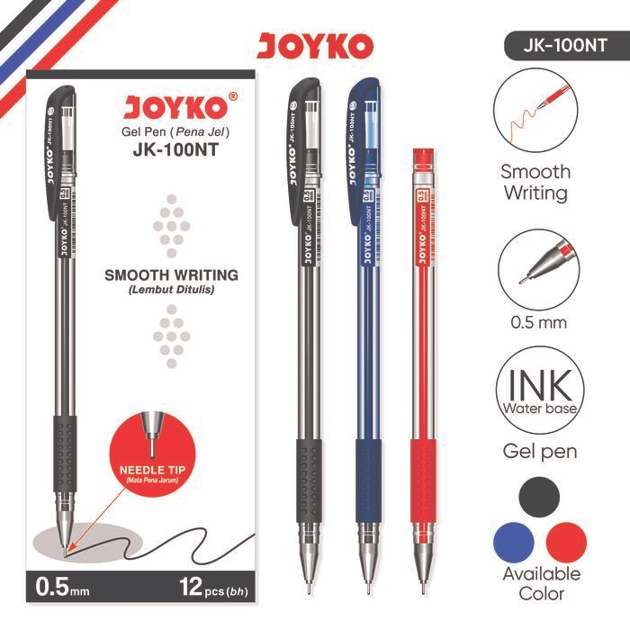 

X689 Joyko Pulpen Gel 1 Pack Jk-100Nt 0.5Mm Isi 12 Pcs