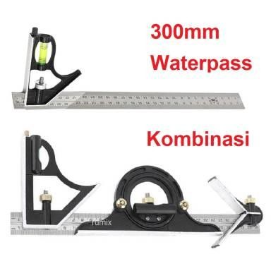

X689 Penggaris Siku L Waterpass Kombinasi Square Ruler Sudut Presisi Air