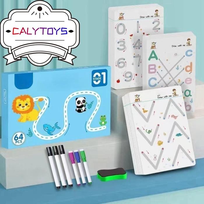 

X689 64 Pages Buku Kerja Penelusuran Ajaib Anak Dengan Kontrol Pena Yang Dapat Dihapus