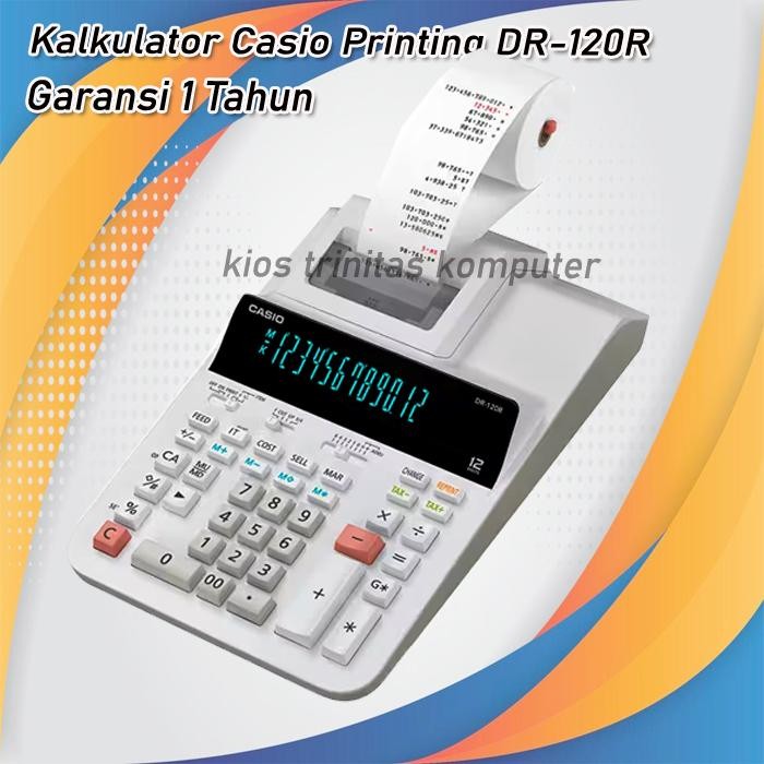 

X689 Kalkulator Casio Printing Dr-120R (Calculator Original Asli Dr 120 R)