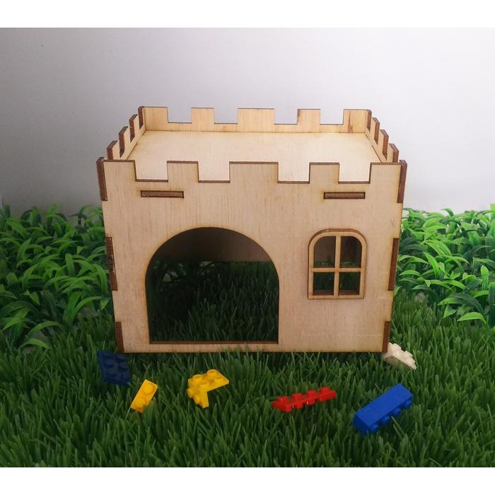 rumah landak mini kayu mainan hewan peliharaan