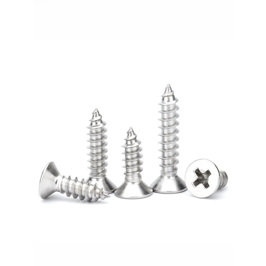 Termurah Sekrup Kayu Stainless Steel Kepala Datar Sekrup Self-Tapping Panjang Kepala Tenggelam