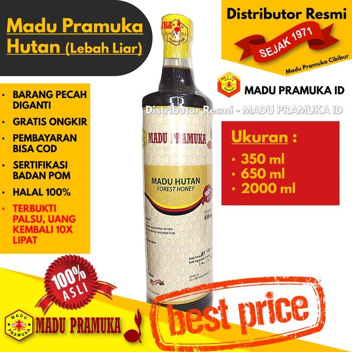 

Madu Pramuka HUTAN (Lebah Liar) 350 ML 650 ML 2000 ML 2 L Liter Curah - Asli Original Alami Murni