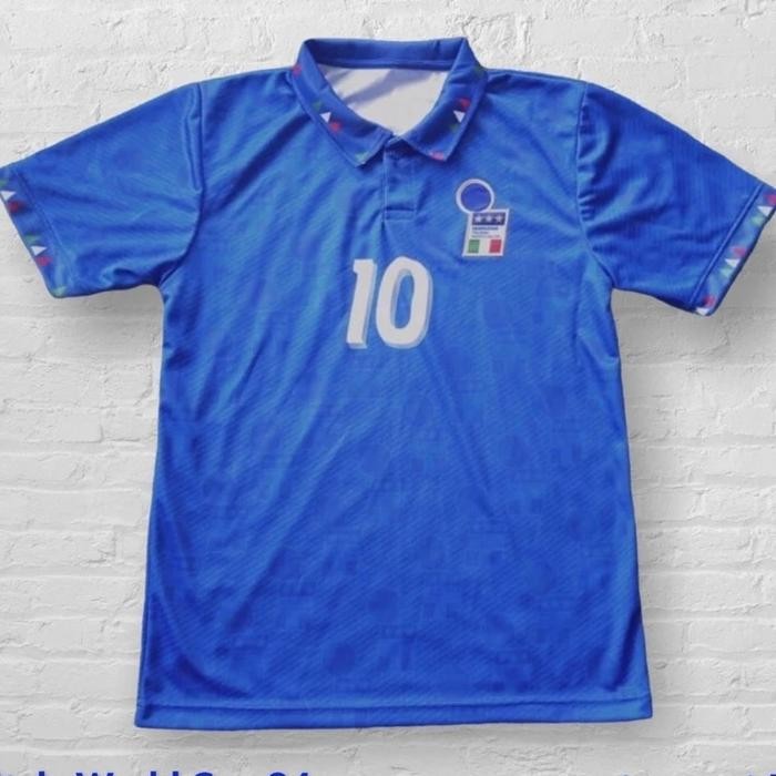 Neww Baju Bola Retro Italy World Cup 1994