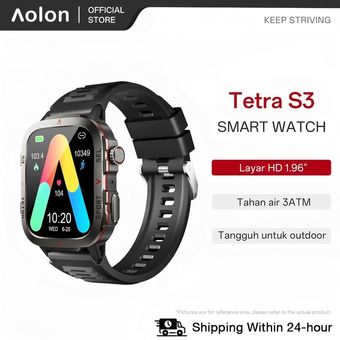 Aolon Tetra S3 Smartwatch Asli Eksklusif Aolon Wallpaper Baterai 420mAh Panggilan Bluetooth Jam