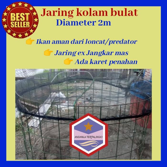 (Allthebest) jaring tutup kolam bulat diameter 2m/waring ikan bulat /penutup kolam