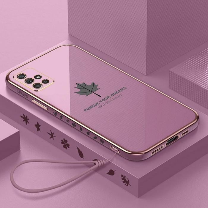 Case Samsung A51 Silikon Maple Plating Motif Daun