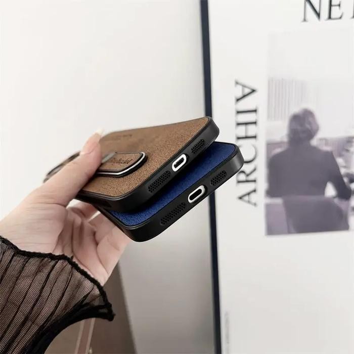 Case Standing Leather Redmi 12c Ring Holder