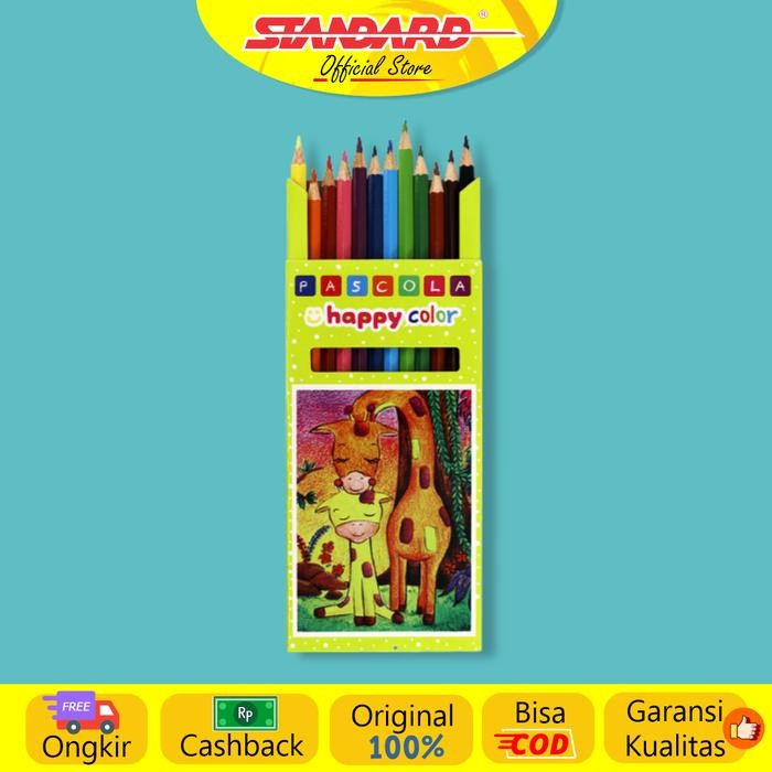 

SARI Standard - Pascola Happy Color Pencil 12 Fl / Set ( Pensil Warna / Pewarna / Coloring