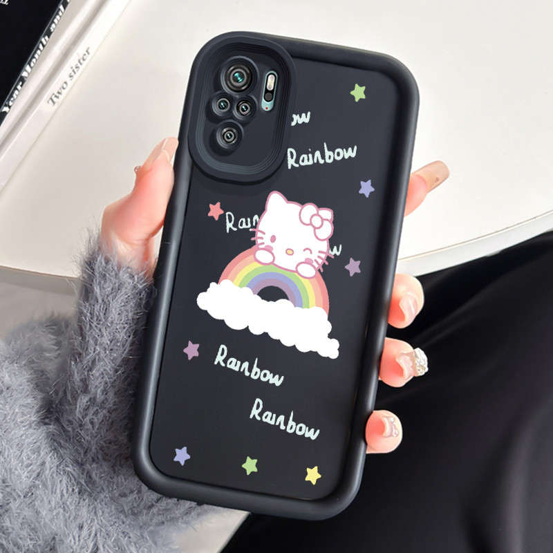Casing Hp Untuk Xiaomi Redmi Note 10 Redmi Note 10s Redmi Note 10 Pro POCO M5s Case Kitty Pelangi Ka