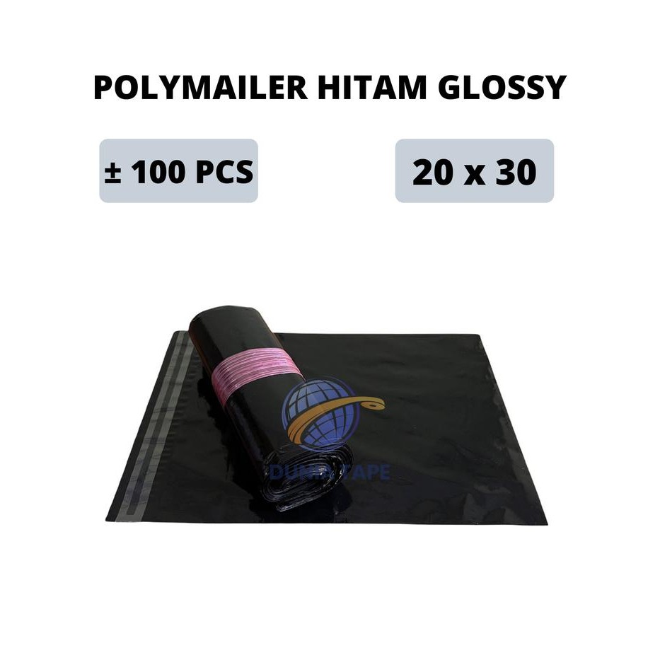 

5WUM Polymailer Premium Putih Hitam Glossy [20X30] Isi 100 Pc