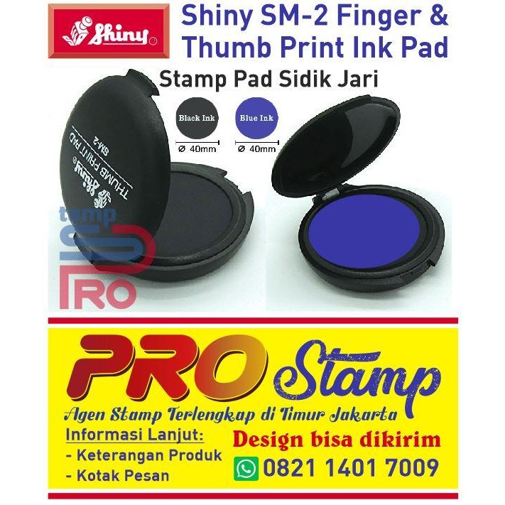 

5WUM Stempel Sidik Jari / Thumb Print Pad Shiny Sm-2 Biru & Hitam