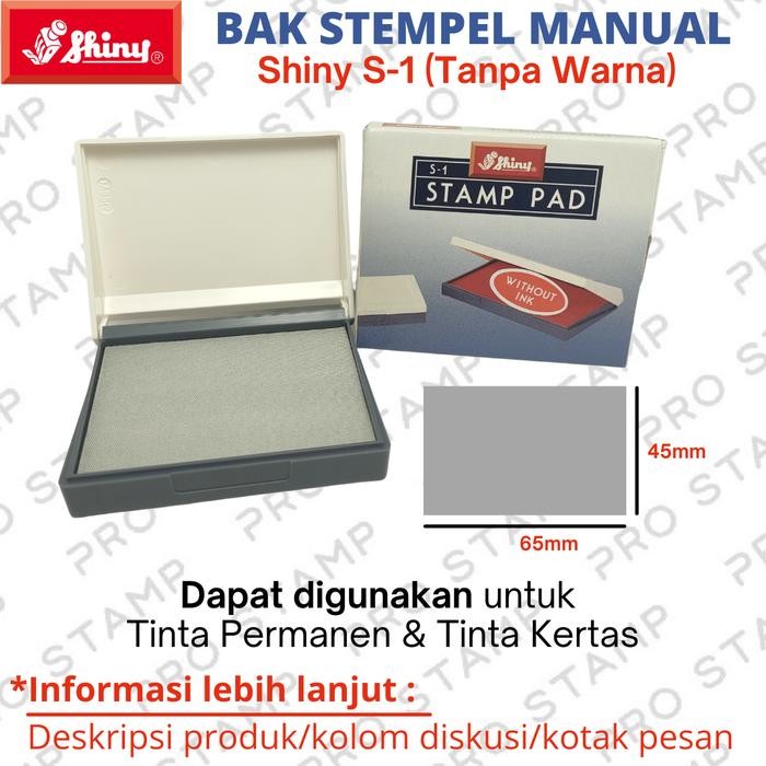 

5WUM Bak Tinta Stempel/Stamp Pad Tanpa Warna Shiny S-1/S1 (65X45Mm) Ready!!