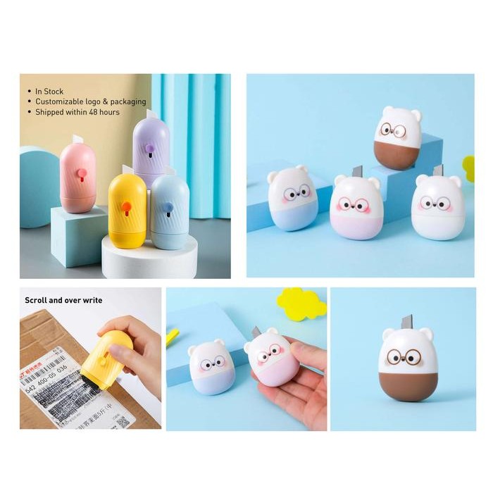 

5WUM Roller Stamp 2 In 1 Cutter / Stempel Pelindung Data Identitas & Alamat