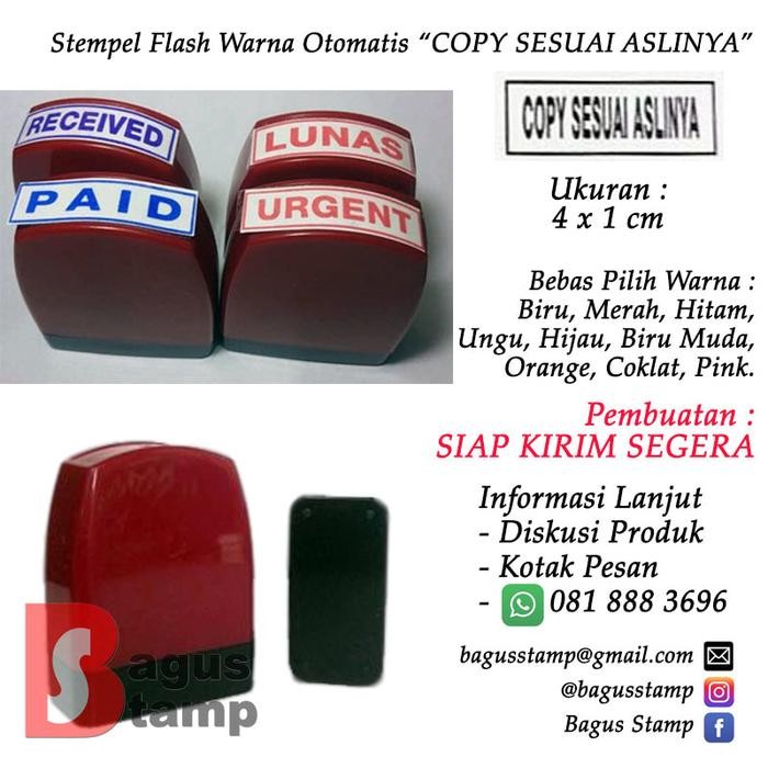 

SARI Stempel Copy Sesuai Aslinya Warna Otomatis Flash