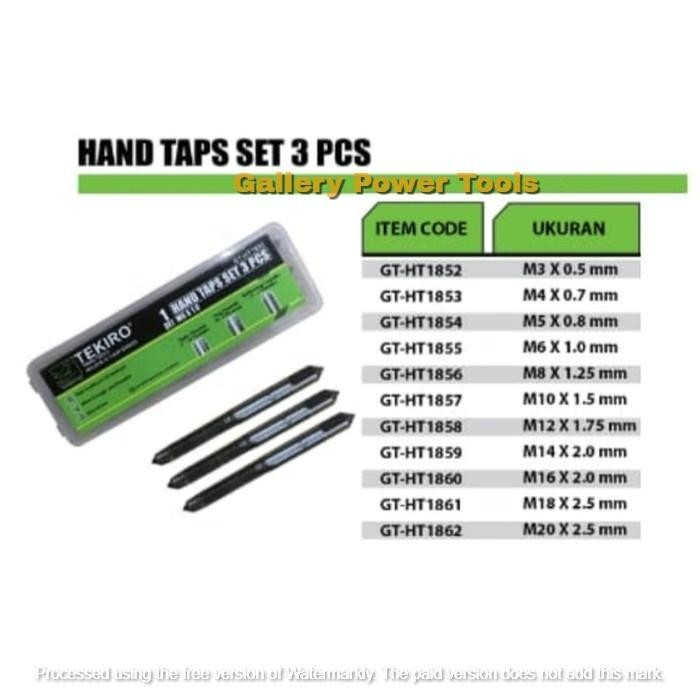 Limited Tekiro Hand Tap M6 X 1.0Mm Set 3 Pcs Alat Tapping M6 X 1 Senai