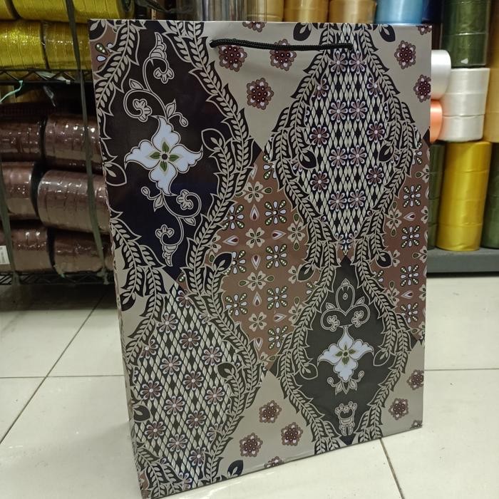 Paper Bag Xl Batik New Glossy New Isi 12 Pcs