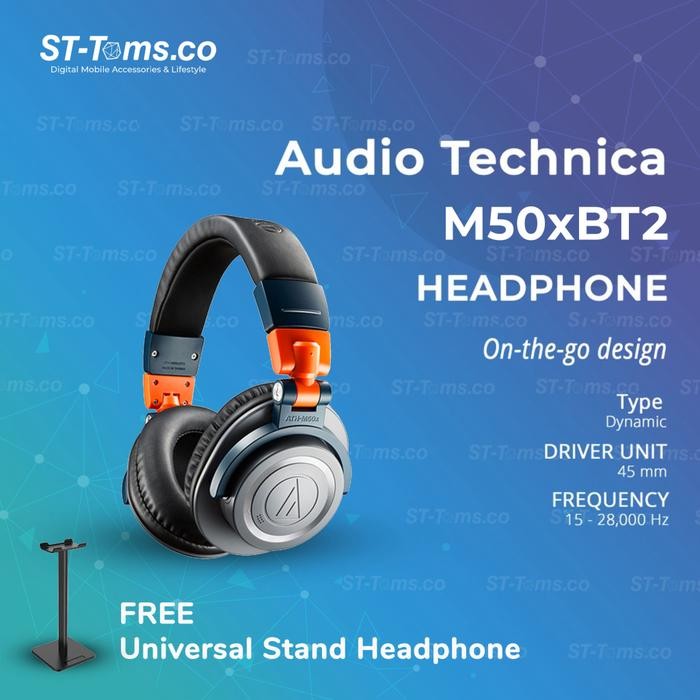 Audio-Technica ATH-M50xBT2 LAB / M50X2 BT / M 50X2 BT Professional Monitor Headphones Bluetooth